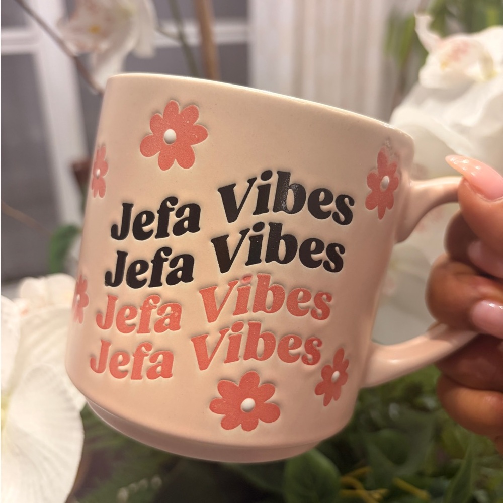 Jefa Vibes Ceramic Coffee Mug - Pink